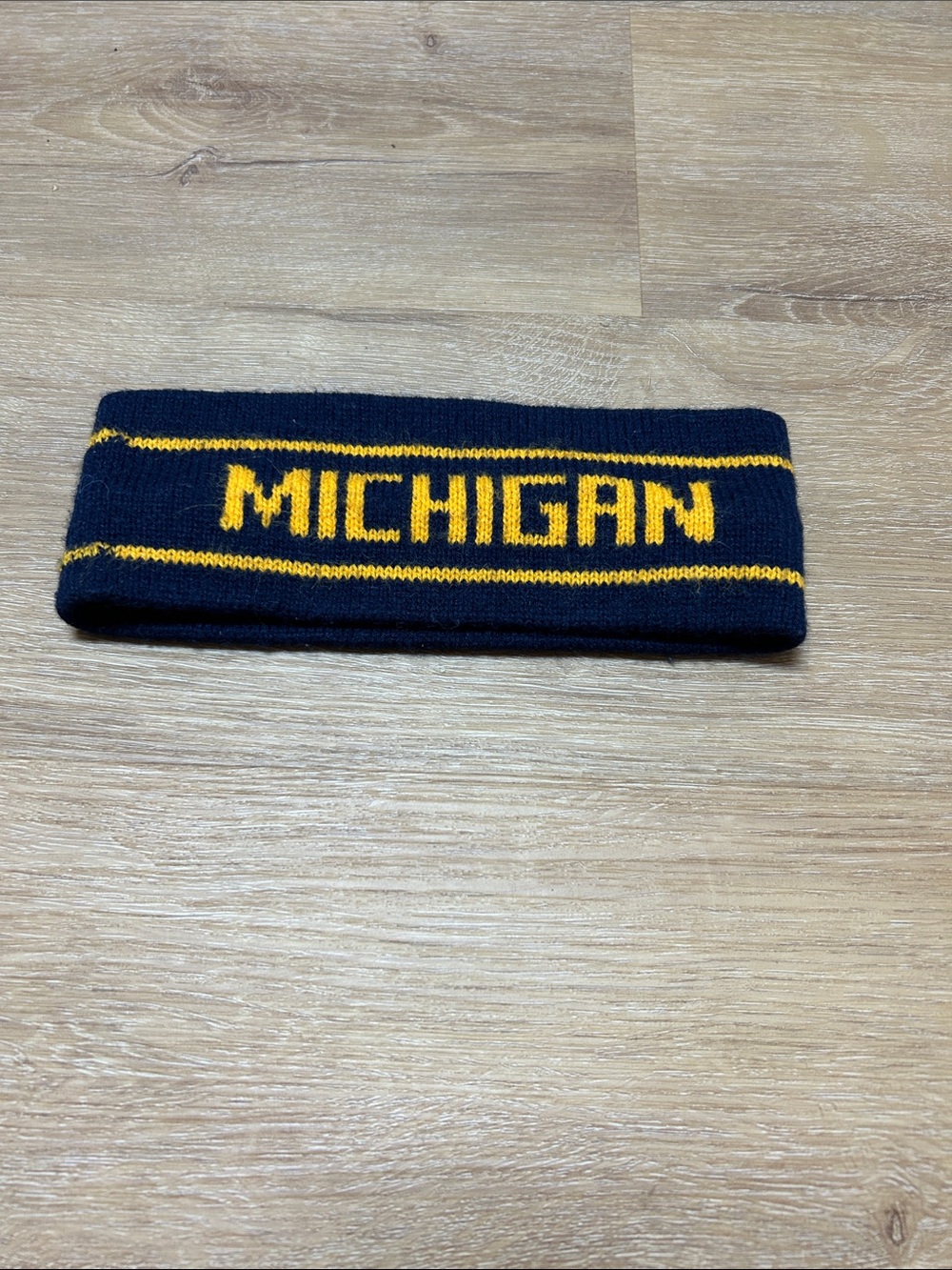 Michigan Knit Headband - Navy and Yellow/gold